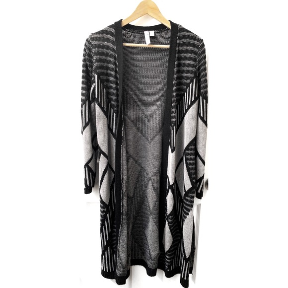 Tops - Patterned Long Cardigan Duster Sweater